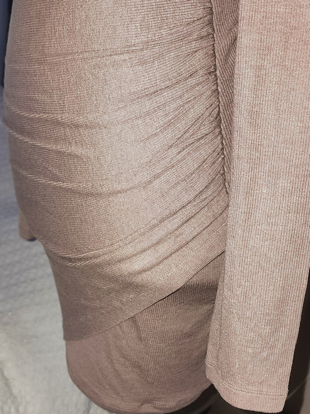 Princess Polly Taupe Long Sleeve V-Neck Bodycon Dress Sz 4 - Picture 3 of 8